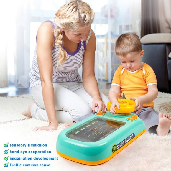 Educational Interactive Simulate Table Car Racing Adventure Game Kids Steering - Picture 2 of 12